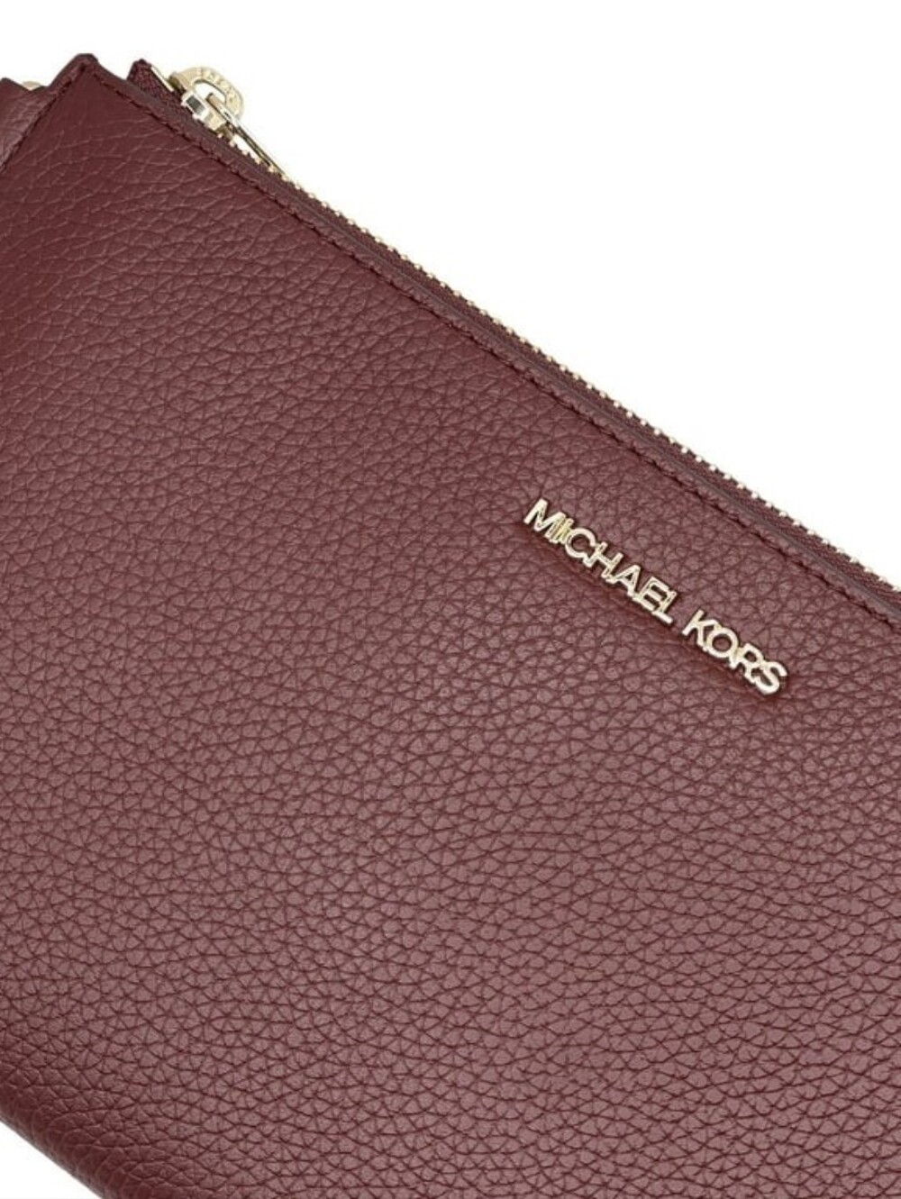 Michael Kors Burgundy Pebbled Leather Wristlet Clutch with Gold Hardware - Picture 4 of 8